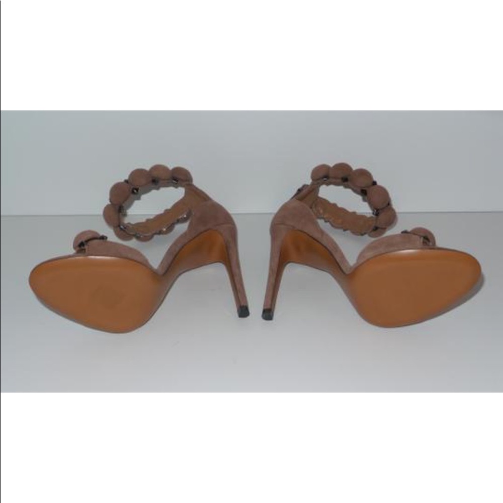 ALAIA BOMBE TAUPE STUDDED SANDALS HEELS SIZE 36 - Picture 2 of 11